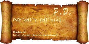 Pádár Dániel névjegykártya