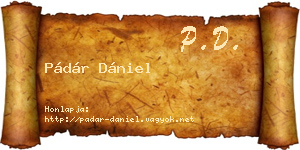 Pádár Dániel névjegykártya